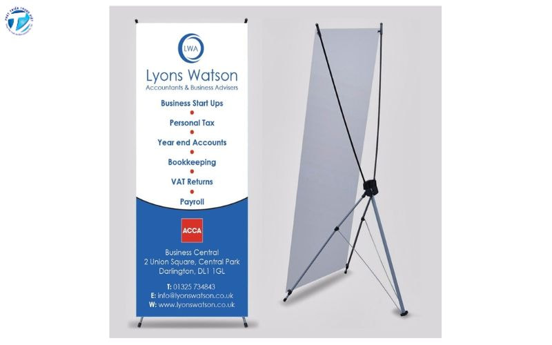 Standee chân chữ X cường lực 